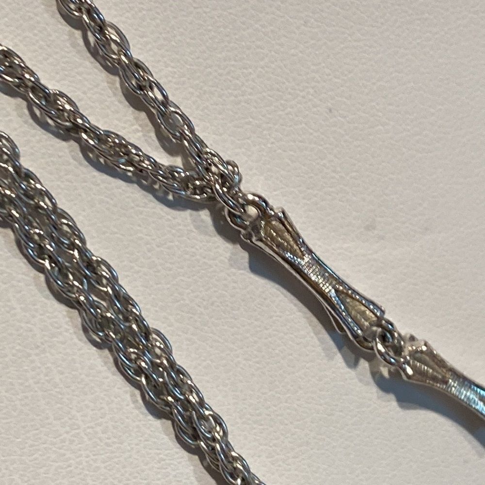 Vintage Monet Silver Double Strand Chain 54” - Picture 6 of 6